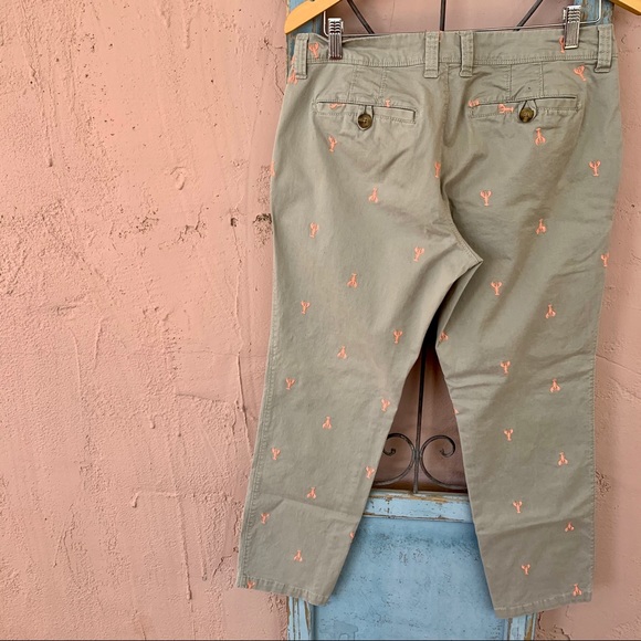 Old Navy Green Lobster Print Trousers 8 Regular - Picture 8 of 13